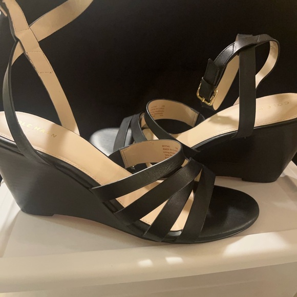 Worn once. Cole Haan wedge strap sandal. Great condition. Not fully broken in - Picture 2 of 4
